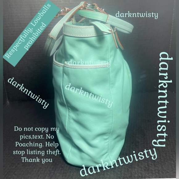 VTG Gorgeous Coach Leather Tote Robin’s Egg/Tiffany Blue NEAR PERFECT IMO Read! - Picture 5 of 12